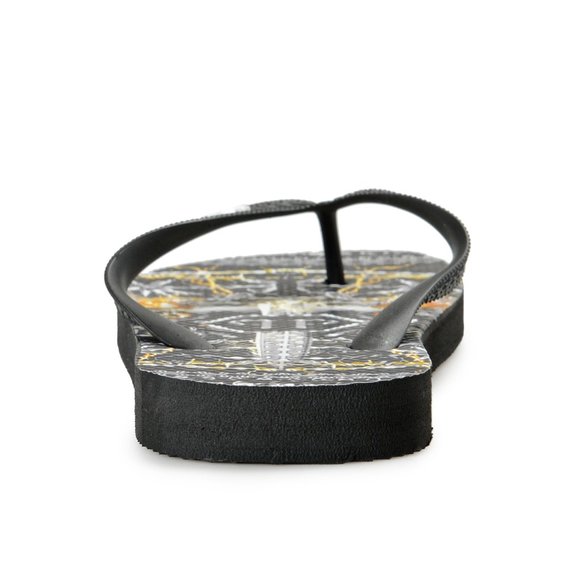 Philipp Plein Black/Multi Rubber Logo Print Flip Flops Shoes